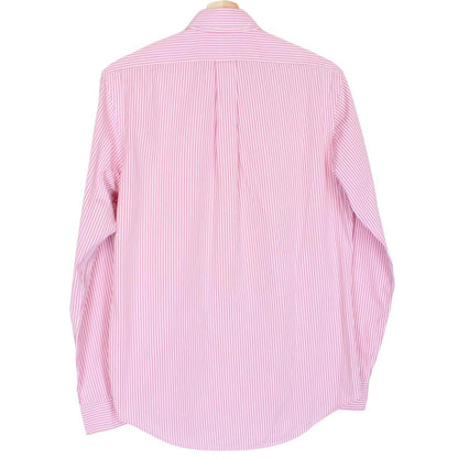 Polo Ralph Lauren Pink and White Striped Long Sleeve Cotton Shirt