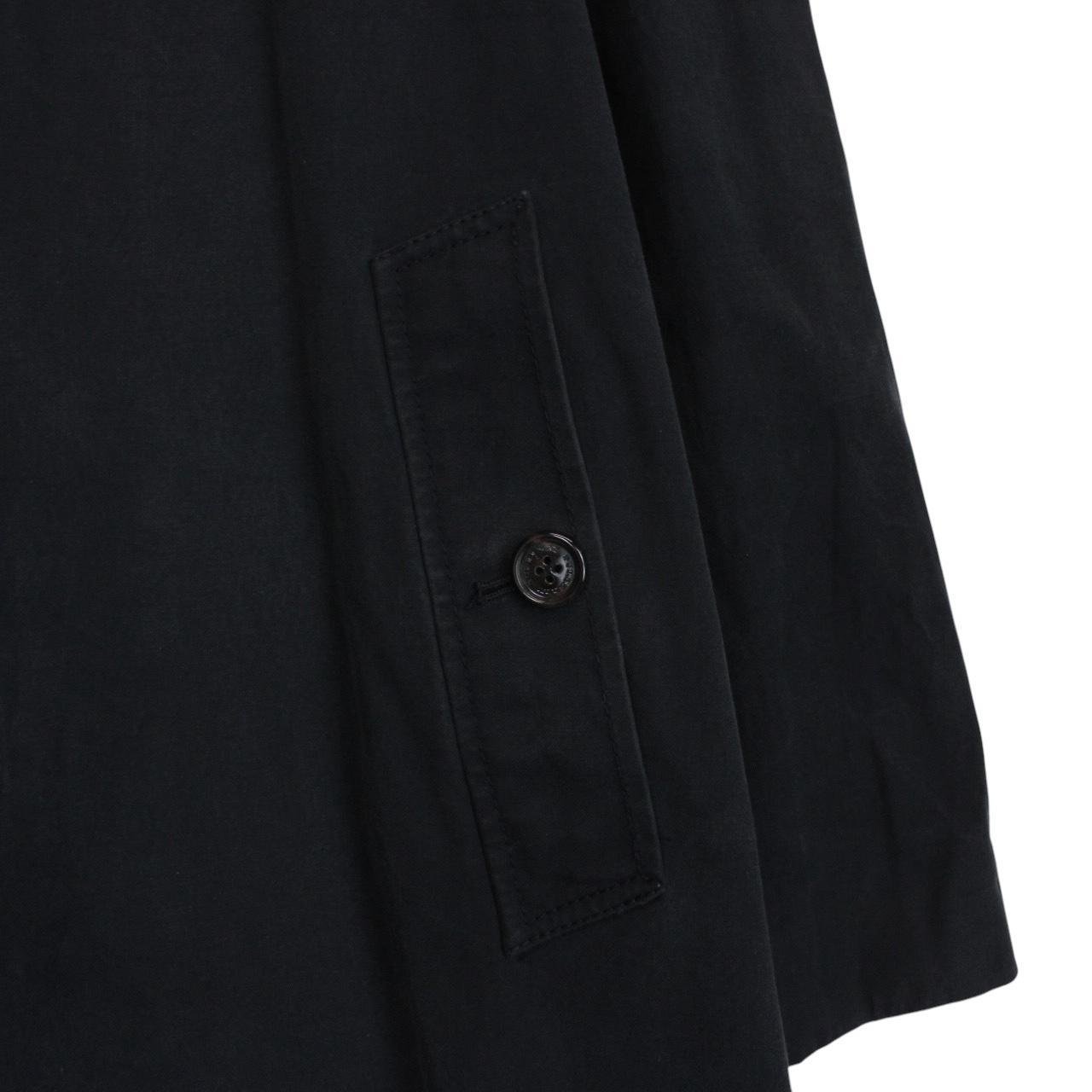 Burberry London Black Nova Check Single Breasted Cotton Trench Coat
