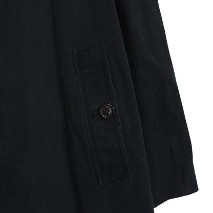 Burberry London Black Nova Check Single Breasted Cotton Trench Coat