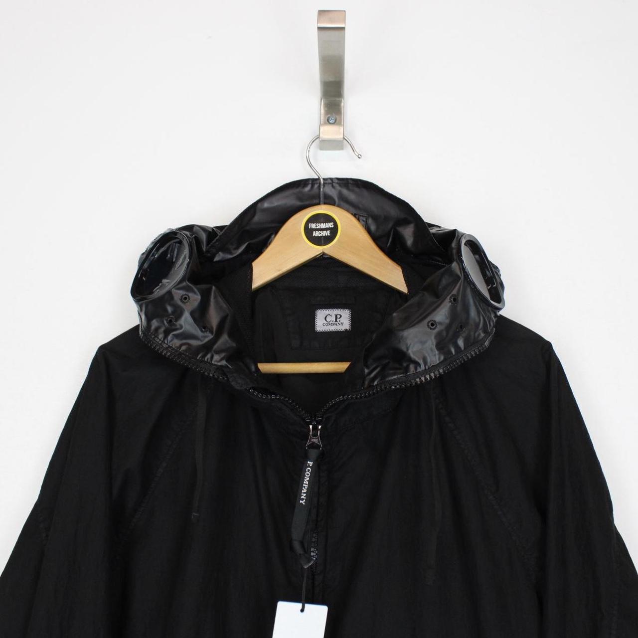 CP Company Black 50 Fili Gum Mixed Full Zip Hooded Explorer Goggle Jacket