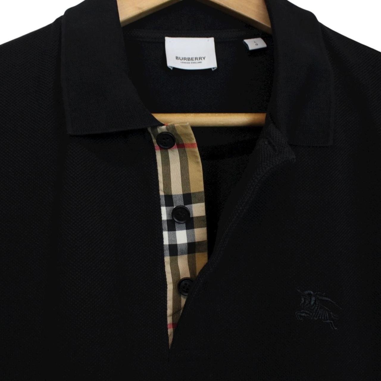 Burberry Black and Tan Nova Check Short Sleeve Cotton Polo Shirt