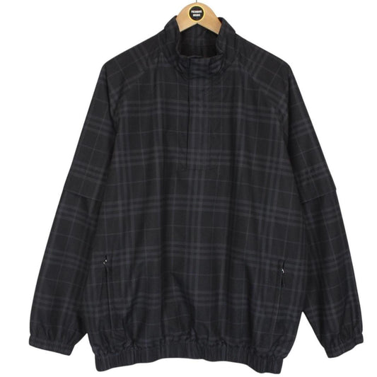 Vintage Burberry Golf Black 1/4 Zip Nova Check Smock Jacket