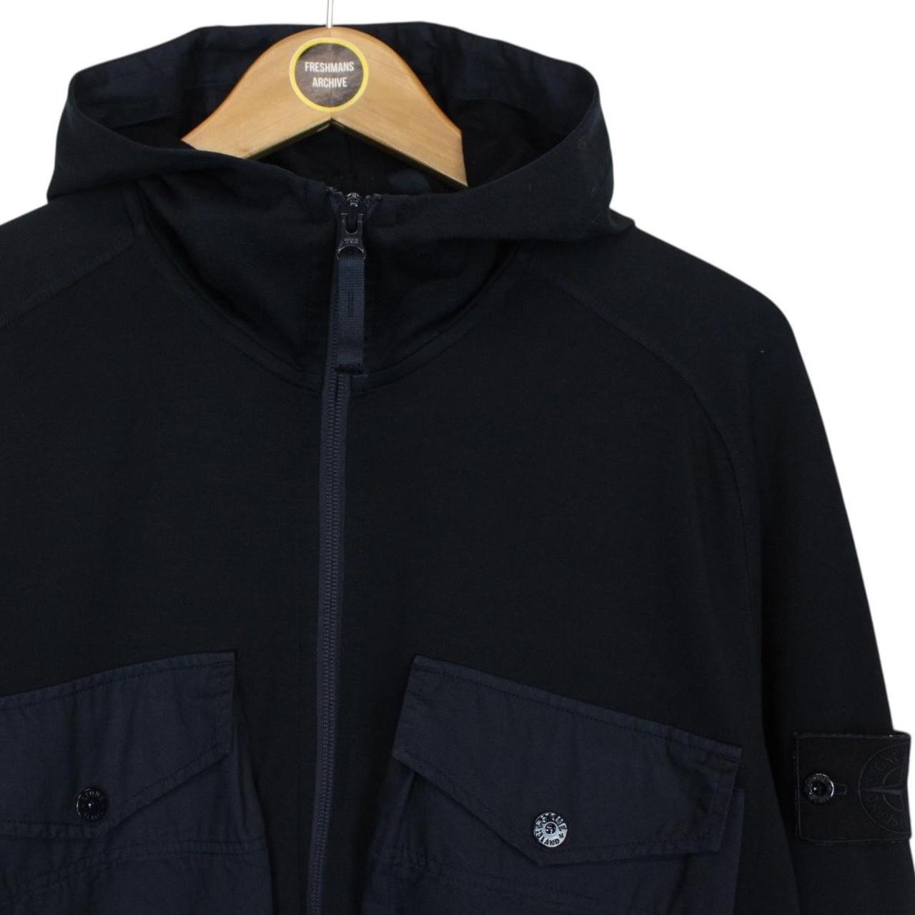 Stone Island Ghost SS 2020 Navy Blue Cotton 1/4 Zip Hoodie Jumper