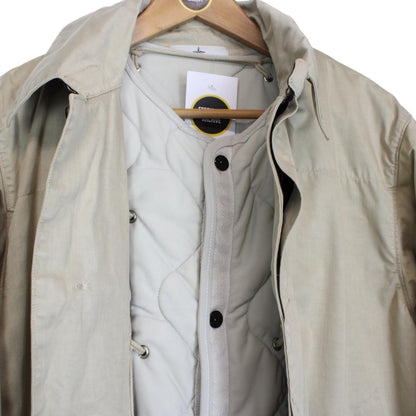 Stone Island AW 2012 Beige Raso Gommato Vinyl Cover Coat with Dutch Rope Lining