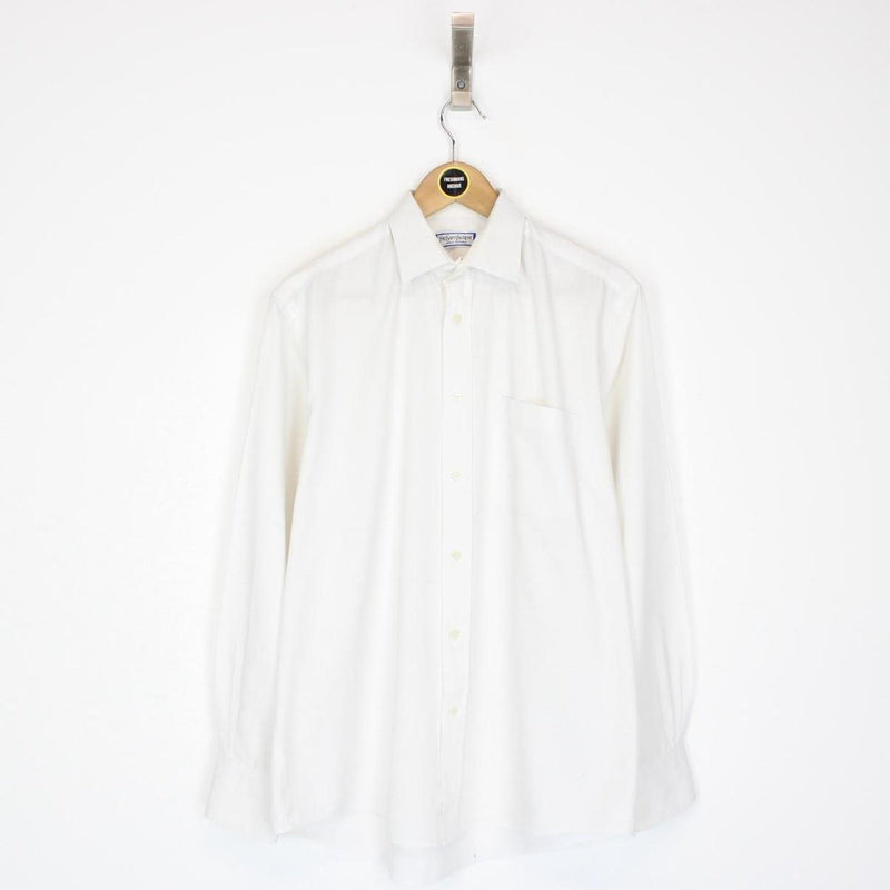 Vintage 80s Yves Saint Laurent White Long Sleeve Cotton Shirt