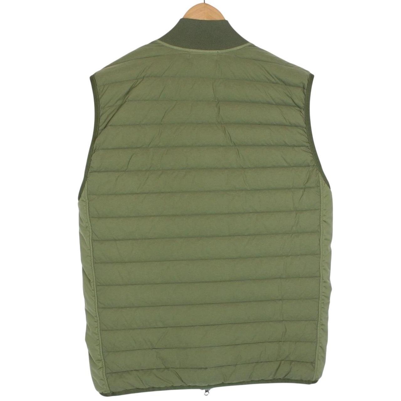 Stone Island SS 2021 Loom Woven Chambers Stretch Nylon TC Green Down Gilet
