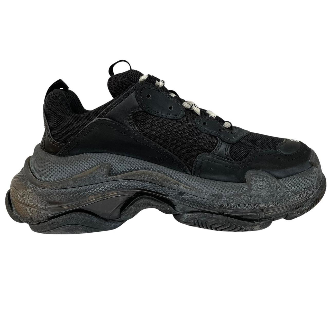 Balenciaga Triple S Black Pre-Distressed Mesh Trainers