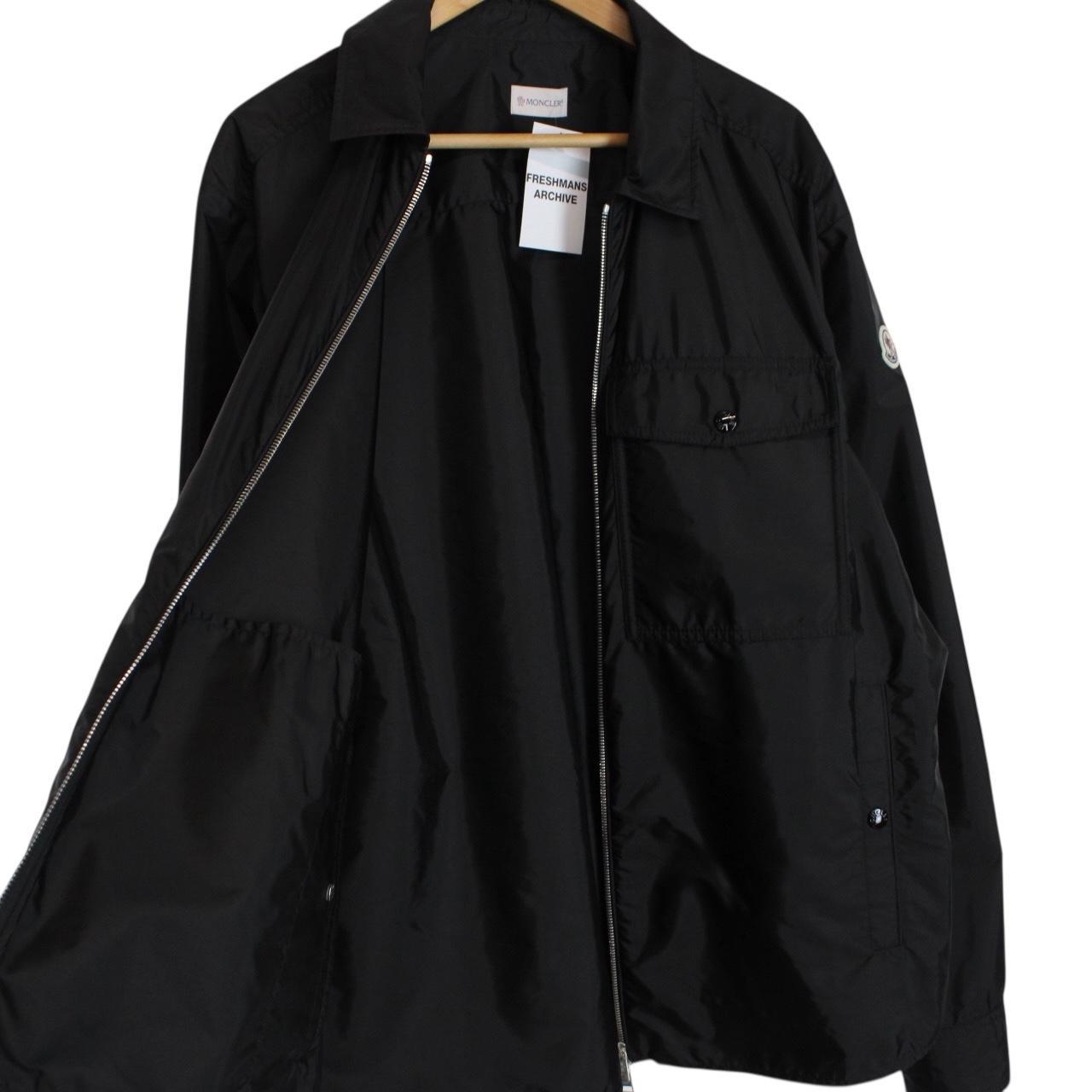 Moncler Camicia Black Full Zip 3 Pocket Nylon Overshirt Jacket