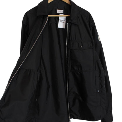 Moncler Camicia Black Full Zip 3 Pocket Nylon Overshirt Jacket