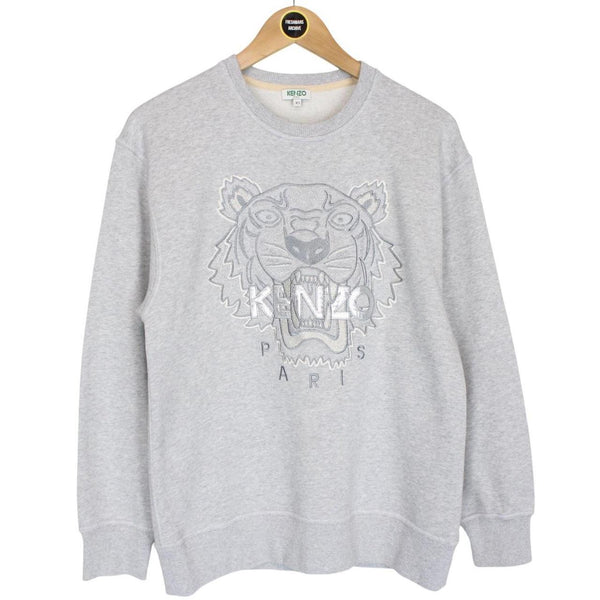 Kenzo Paris Grey Tiger Logo Sweatshirt Jumper