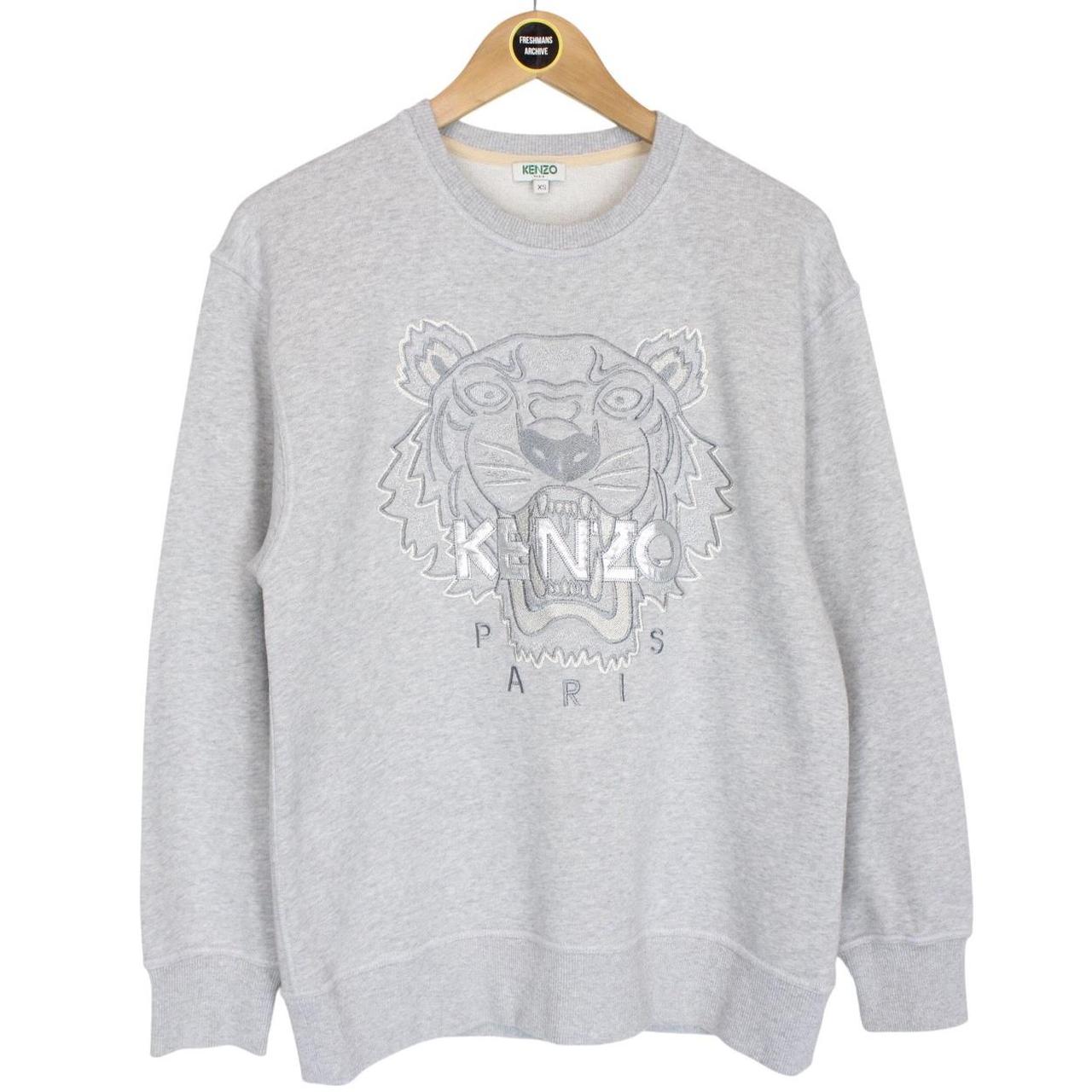 Kenzo Paris Grey Tiger Logo Sweatshirt Jumper