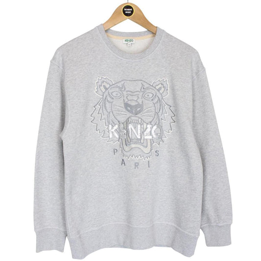 Kenzo Paris Grey Tiger Logo Sweatshirt Jumper