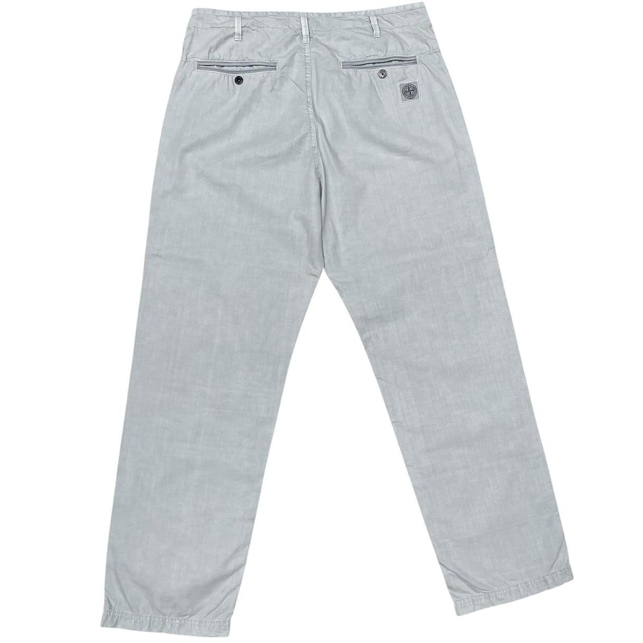 Stone Island SS 2024 Light Blue LO Fit Cotton Trousers
