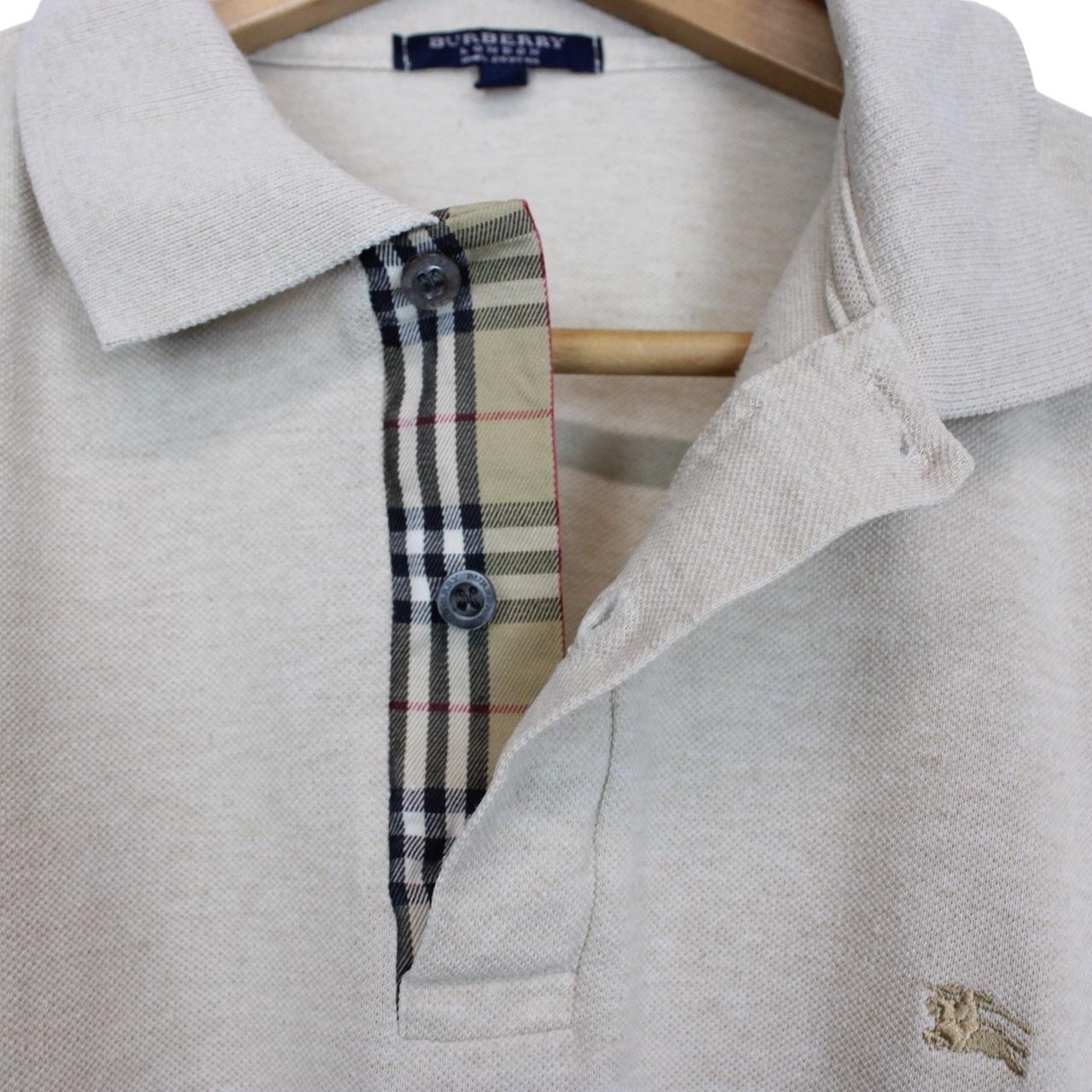 Burberry London Beige Short Sleeve Nova Check Cotton Polo Shirt