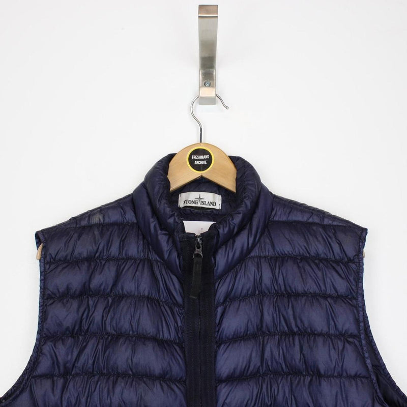 Stone Island AW 2015 Navy Blue Garment Dyed 26 GR x SQM_N Down Gilet