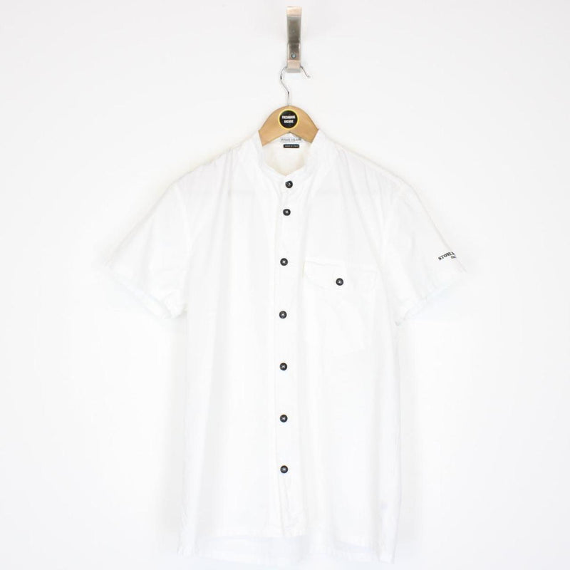 Stone Island SS 2005 White Short Sleeve Cotton Shirt