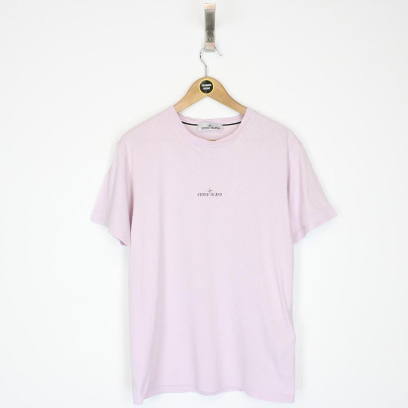 Stone Island SS 2022 Pink Short Sleeve Compass Logo T-Shirt