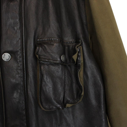 Vintage CP Company AW 2005 Khaki Brown Full Zip Mille Miglia Half Leather Goggle