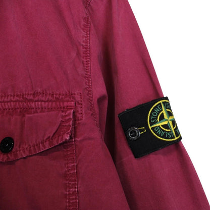 Stone Island AW 2018 Burgundy Full Zip Cotton Overshirt Jacket