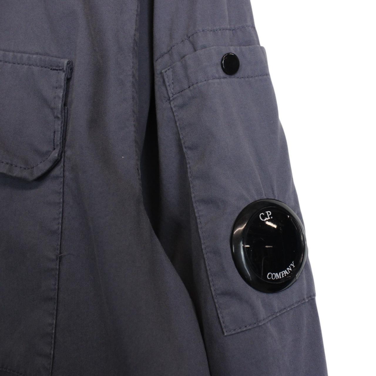 CP Company Grey Full Zip Cotton Lens Overshirt Jacket