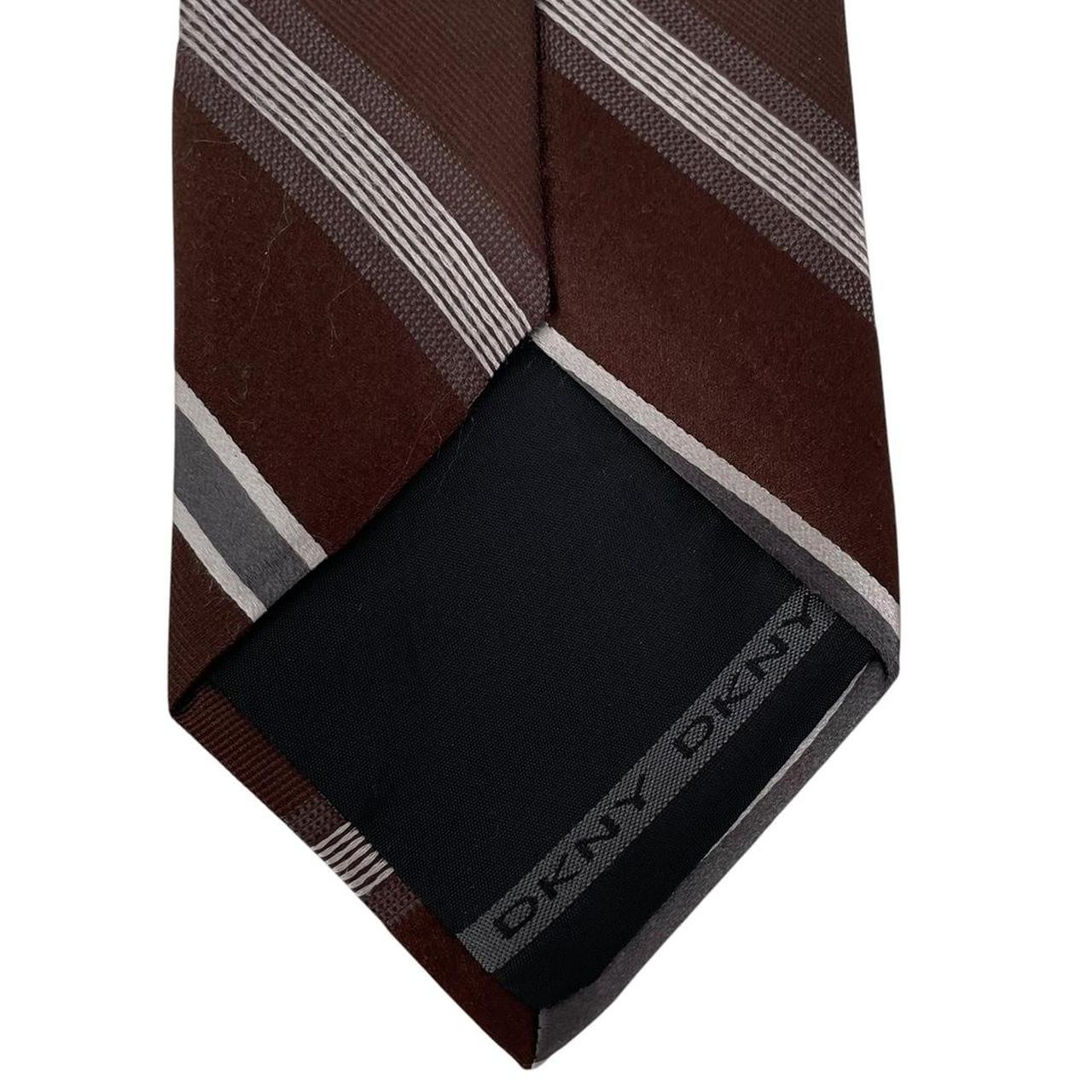 Vintage DKNY Brown Striped Silk Tie