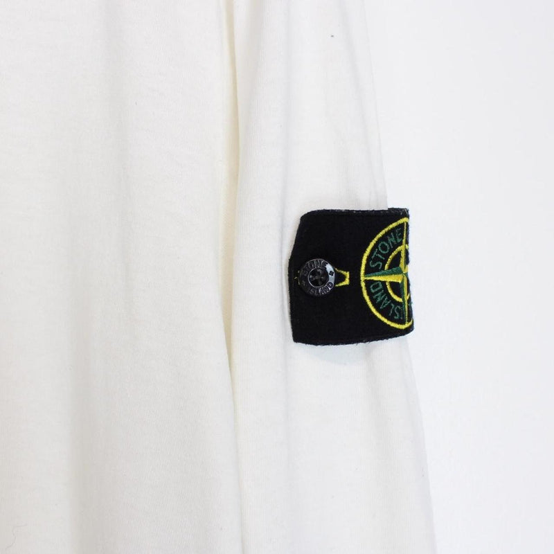 Stone Island White Long Sleeve Cotton T-Shirt