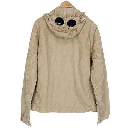 Vintage CP Company SS 2006 Beige Full Zip Multi Pocket Cotton Lino Flax Goggle