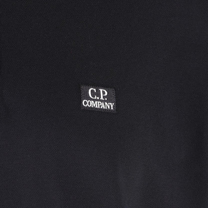 CP Company Navy Blue Stretch Cotton Piquet Polo Shirt