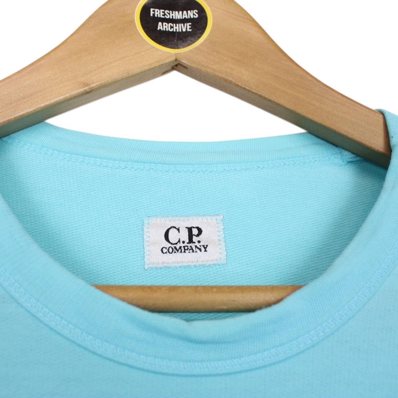 CP Company Aqua Blue Goggle Lens Cotton Sweatshirt Jumper