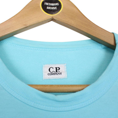 CP Company Aqua Blue Goggle Lens Cotton Sweatshirt Jumper