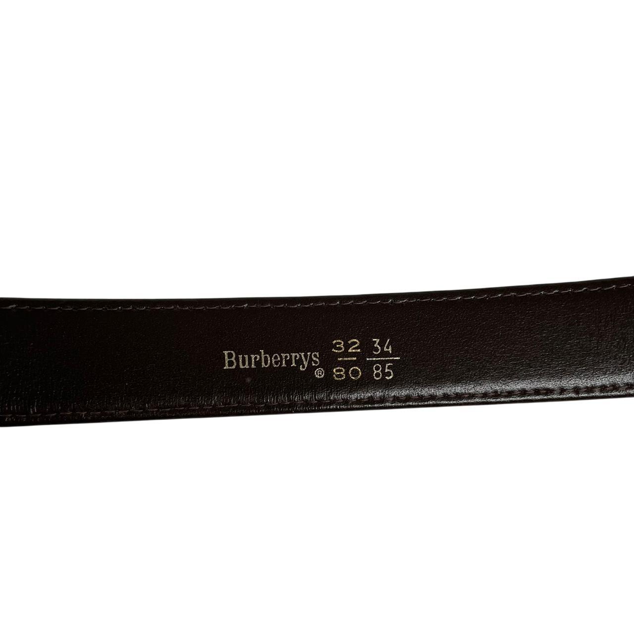 Vintage 80s Burberry Brown and Beige Nova Check Leather Belt