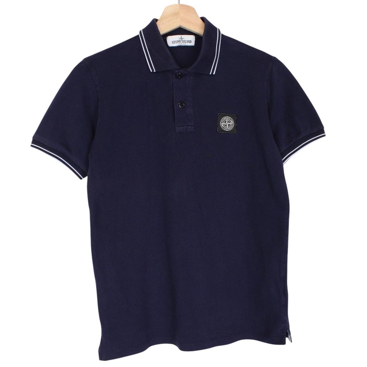Stone Island Junior SS 2019 Navy Blue Short Sleeve Compass Cotton Polo Shirt
