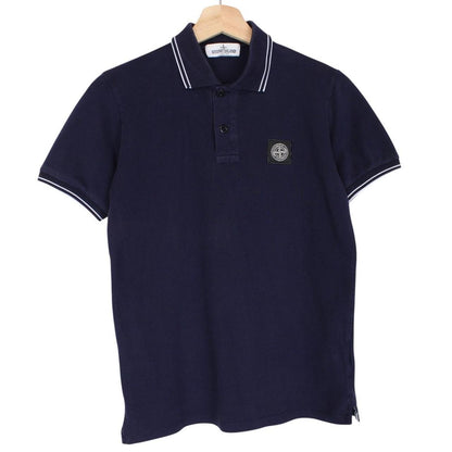 Stone Island Junior SS 2019 Navy Blue Short Sleeve Compass Cotton Polo Shirt