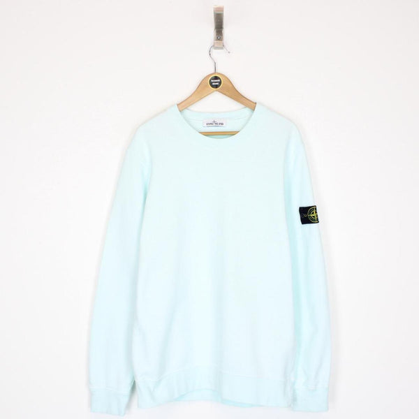 Stone Island AW 2021 Light Blue Cotton Sweatshirt Jumper