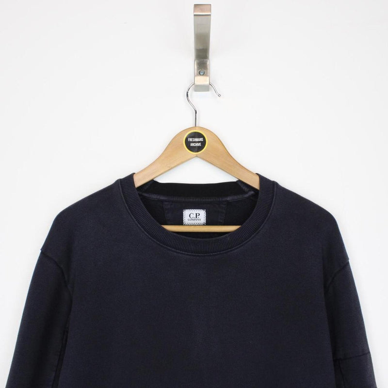 CP Company Navy Blue Goggle Lens Sweatshirt Jumper