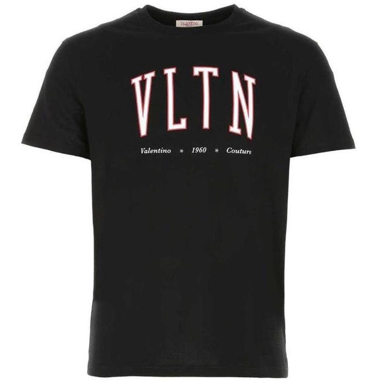 Valentino Garavani Black and White VLTN Print Short Sleeve T-Shirt