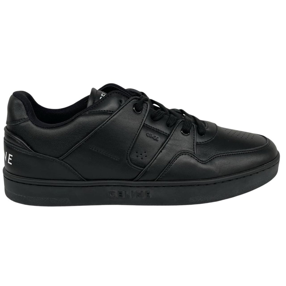 CELINE black trainers smooth calfskin leather with logo detail and original dust bags.
