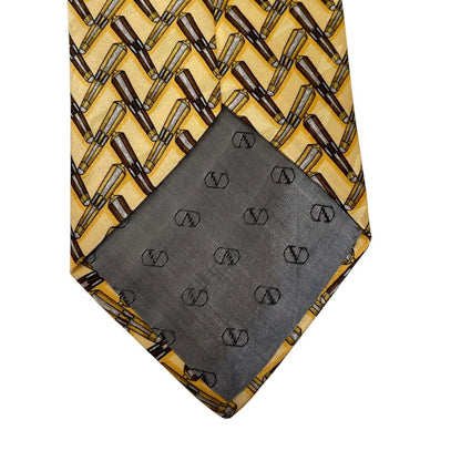 Vintage Valentino Yellow Silk Tie