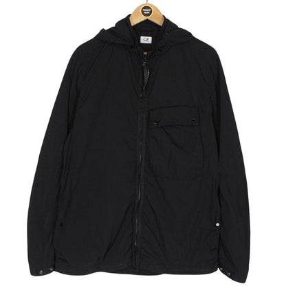 CP Company Black Full Zip Chrome-R Nylon Garment Dyed Goggle Jacket