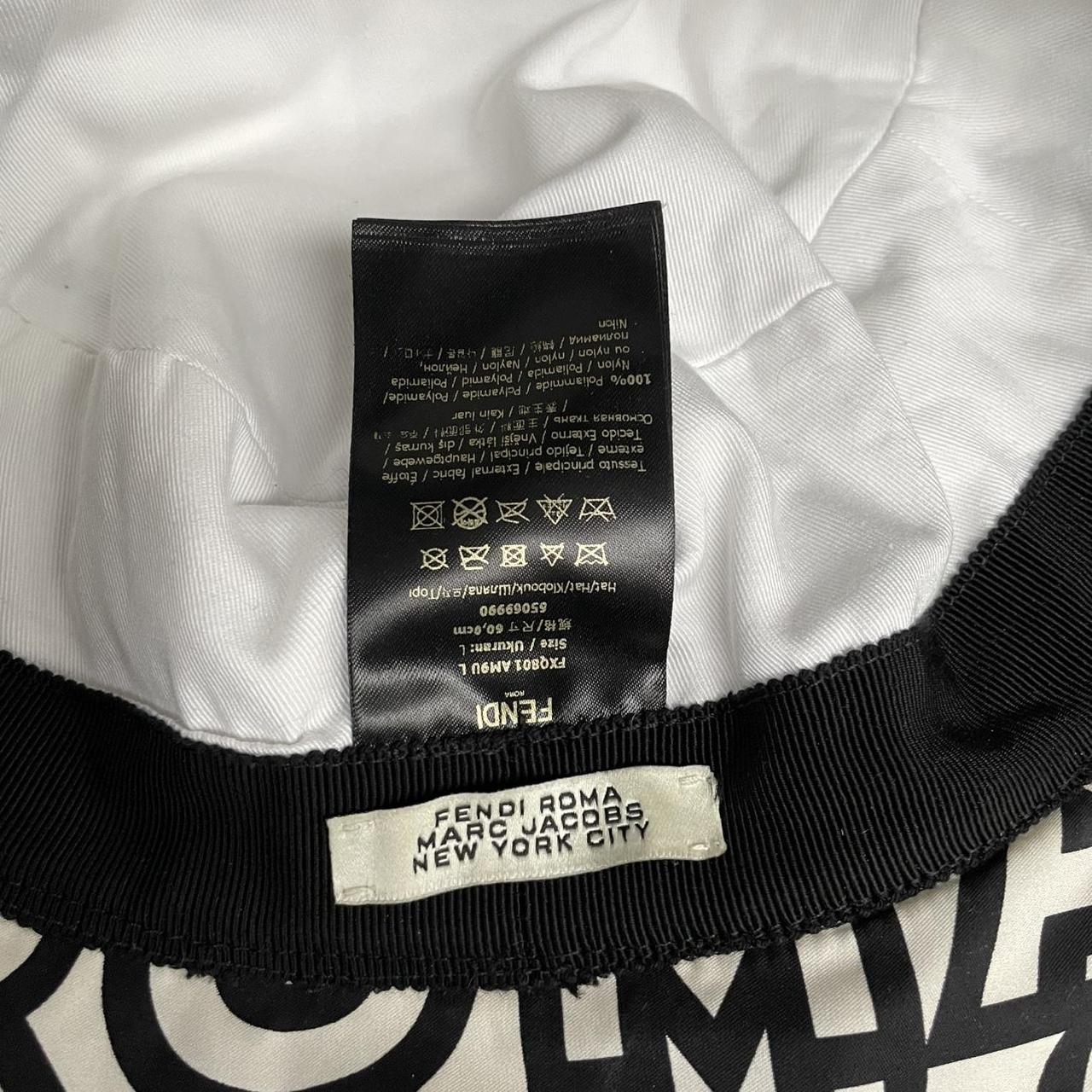 Fendi Roma x Marc Jacobs Black and White Monogram Logo Print Bucket Hat