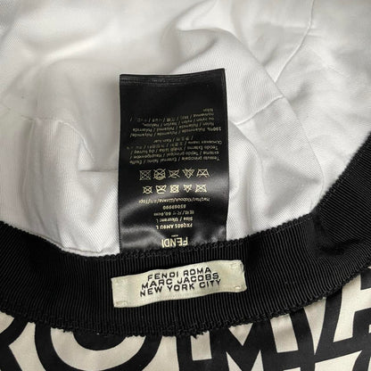 Fendi Roma x Marc Jacobs Black and White Monogram Logo Print Bucket Hat