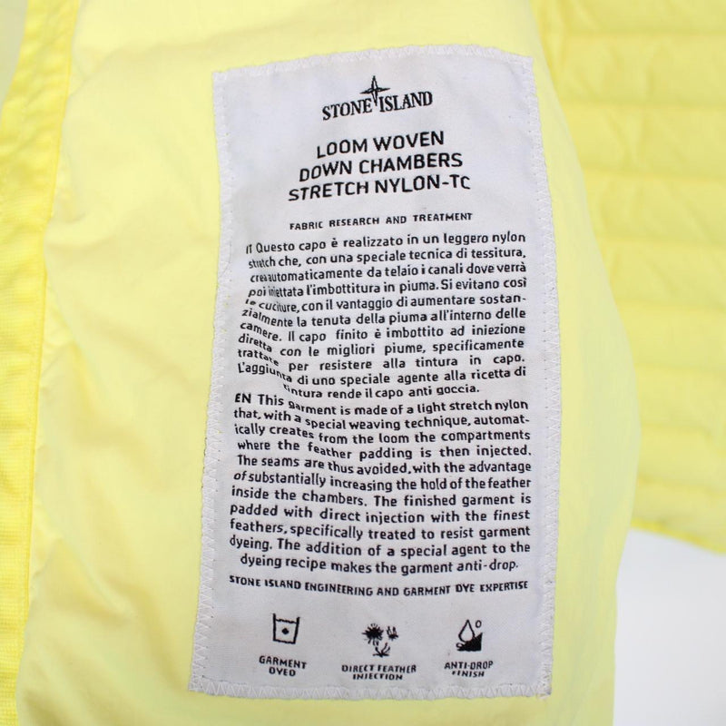 Stone Island AW 2020 Loom Woven Chambers Stretch Nylon TC Yellow Down Jacket