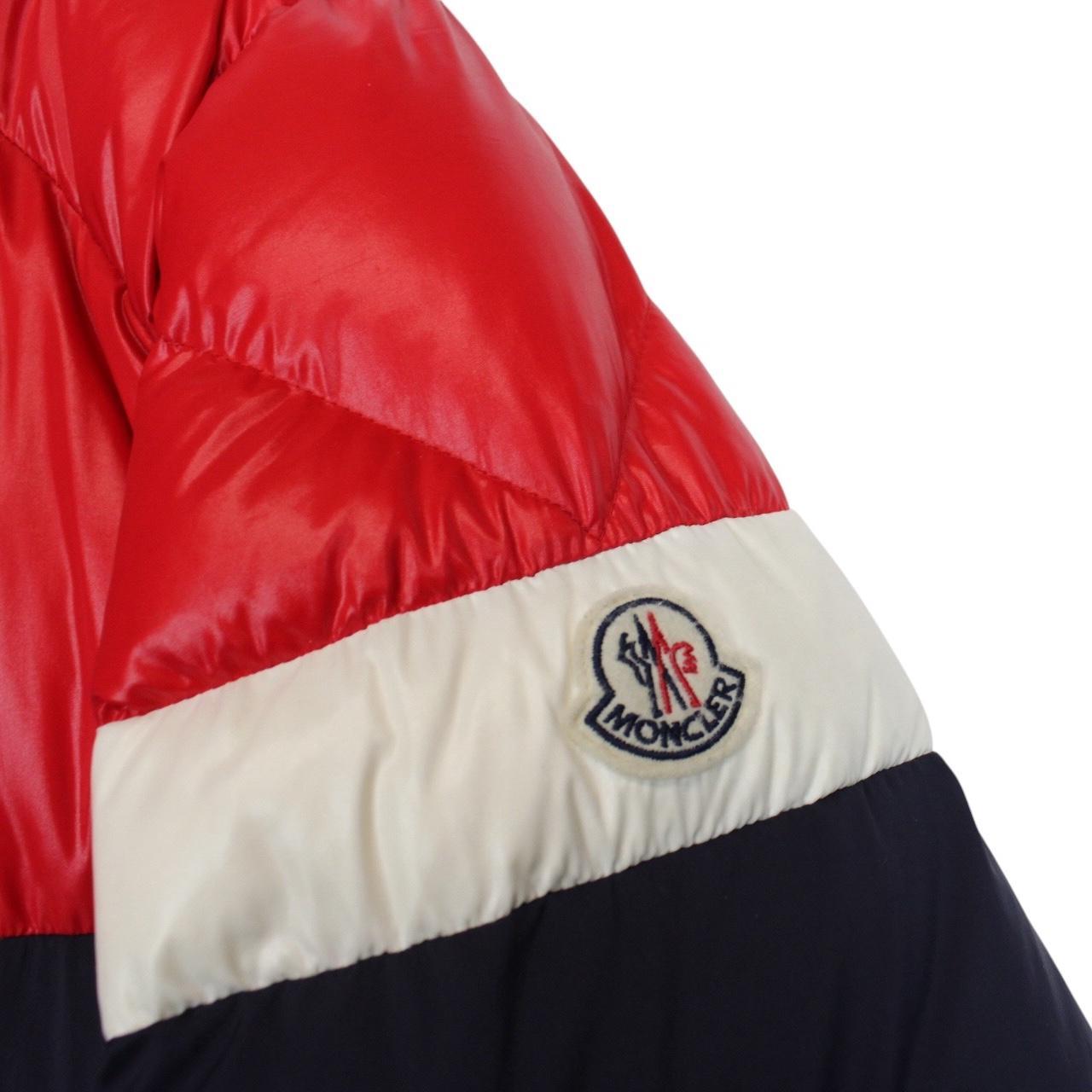 Moncler Konic Navy Blue and Red Full Zip Down Jacket