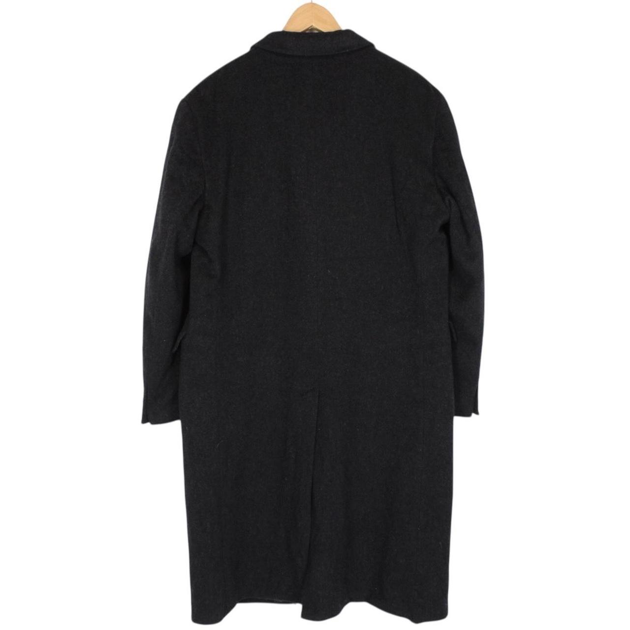 Vintage 90s Yves Saint Laurent Dark Grey Virgin Wool Overcoat