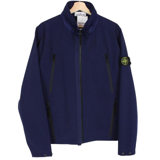 Stone Island AW 2018 Navy Blue Full Zip Soft Shell-R Jacket
