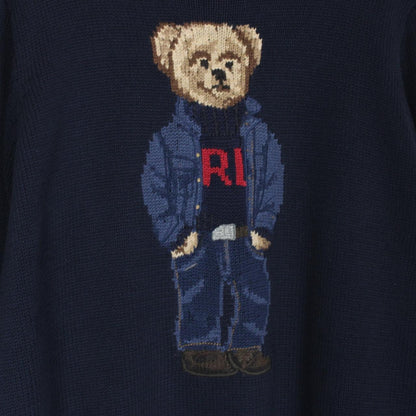 Polo Ralph Lauren Navy Blue Polo Bear Cotton Knit Jumper