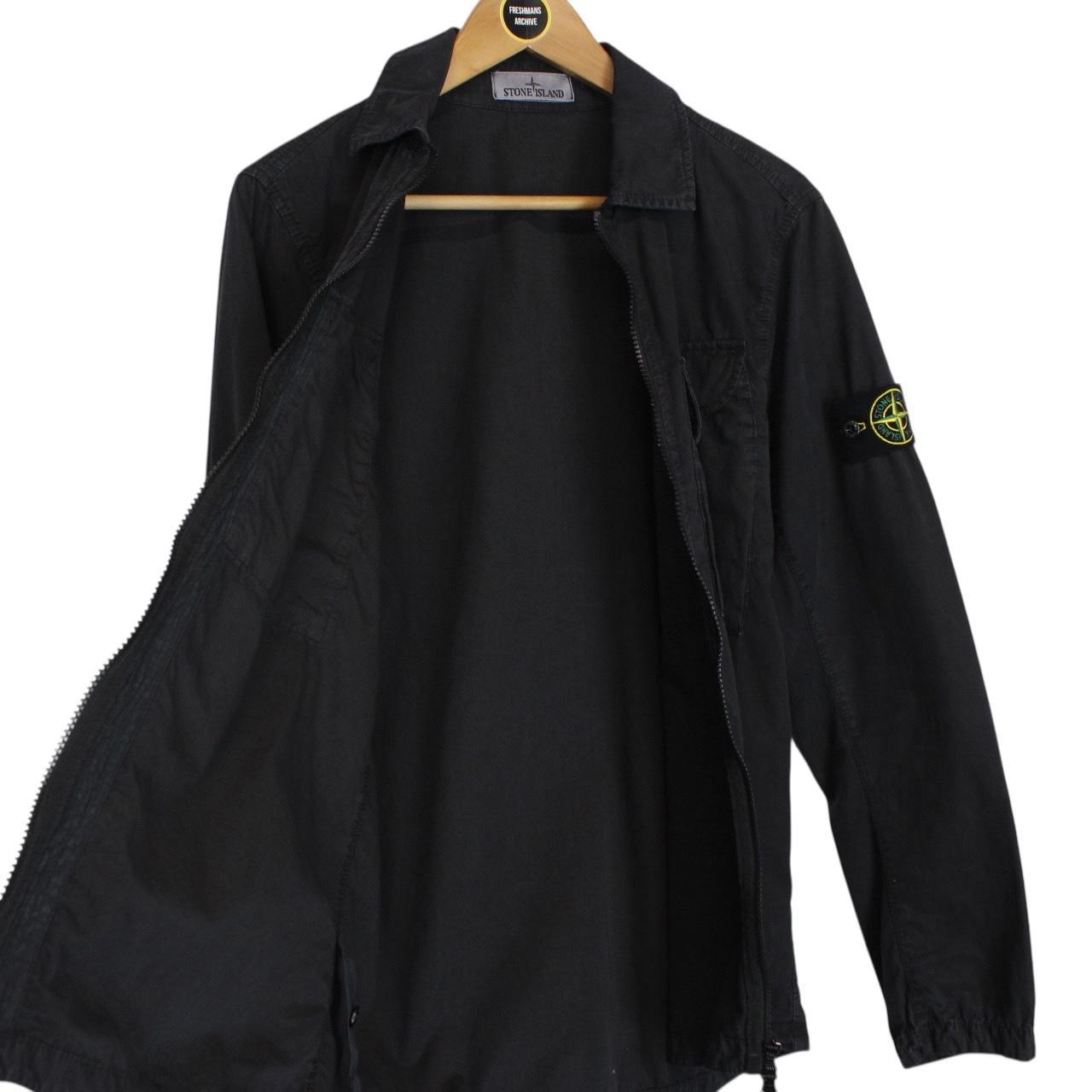 Stone Island AW 2022 Black Full Zip Cotton Overshirt Jacket