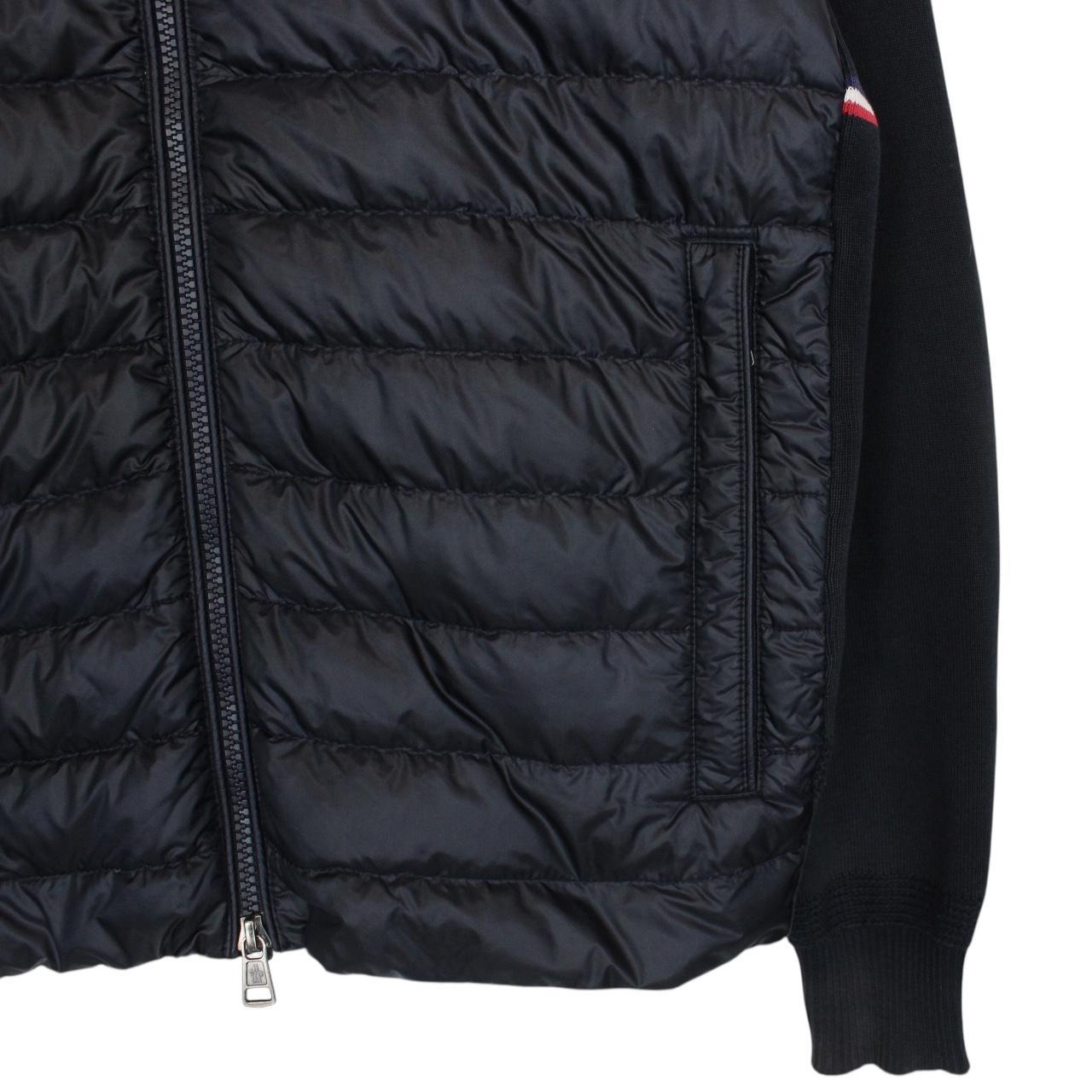 Moncler Navy Blue Full Zip Cotton/Nylon Cardigan Tricot Jacket
