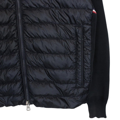 Moncler Navy Blue Full Zip Cotton/Nylon Cardigan Tricot Jacket