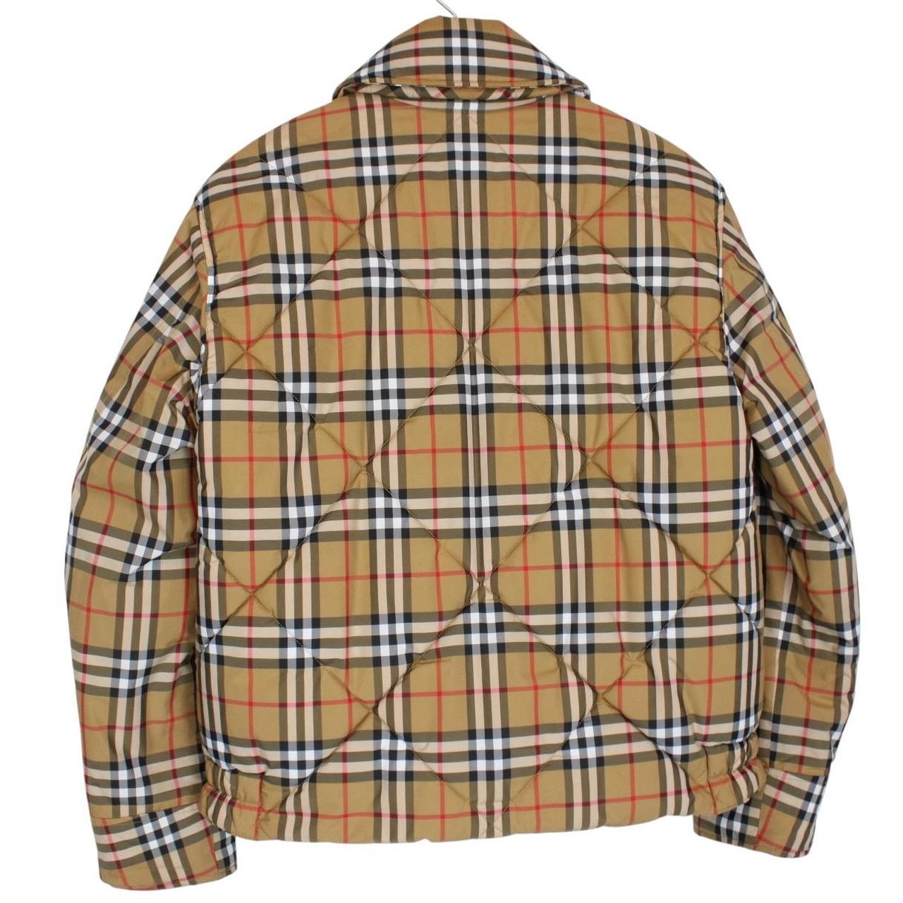 Burberry Tan Brown Knowstone Nova Check Full Zip Quilted Jacket